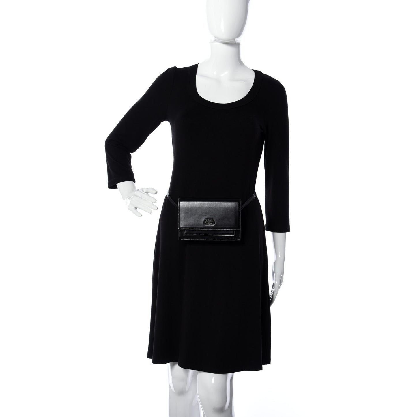 Shiny Box Calfskin Monochrome XS Sharp Belt Bag Black