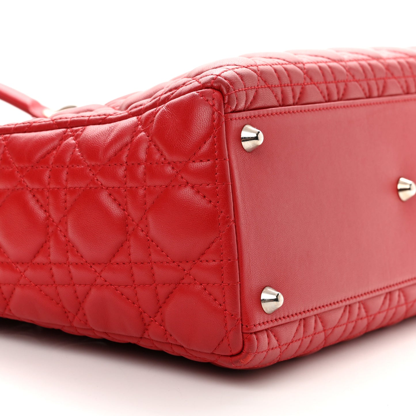 Lambskin Cannage Large Lady Dior Red