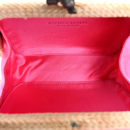 Bottega Veneta Satin Intreccio Impero Knot Clutch Clutch Rosa Shock 5 of 7