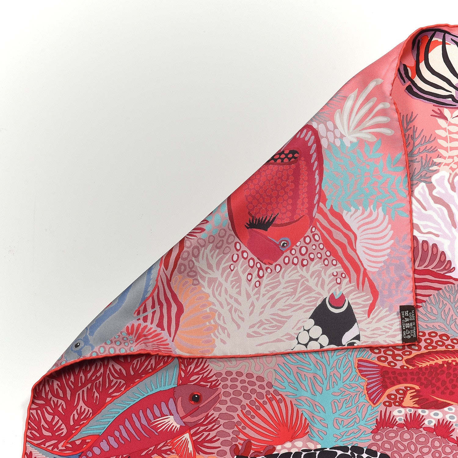 Hermes Silk Under The Waves Scarf 90 Rose Rouge Violet 3 of 4