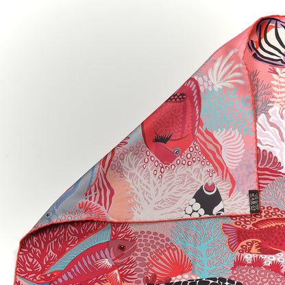 Hermes Silk Under The Waves Scarf 90 Rose Rouge Violet 3 of 4