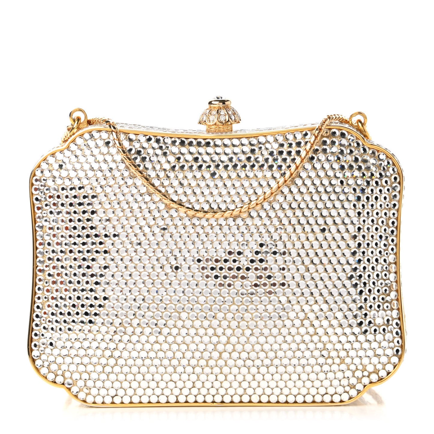 Swarovski Crystal Minaudiere Clutch Gold Silver