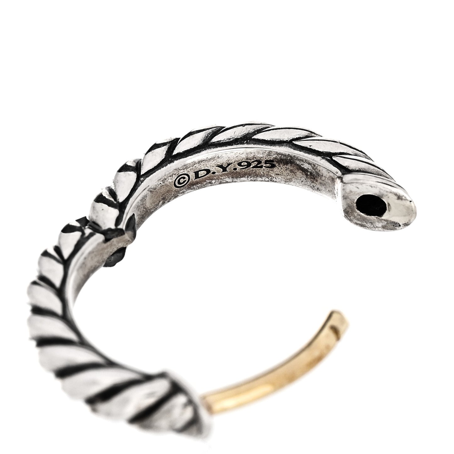 Sterling Silver Scultped Cable Micro Huggie Hoop Earrings