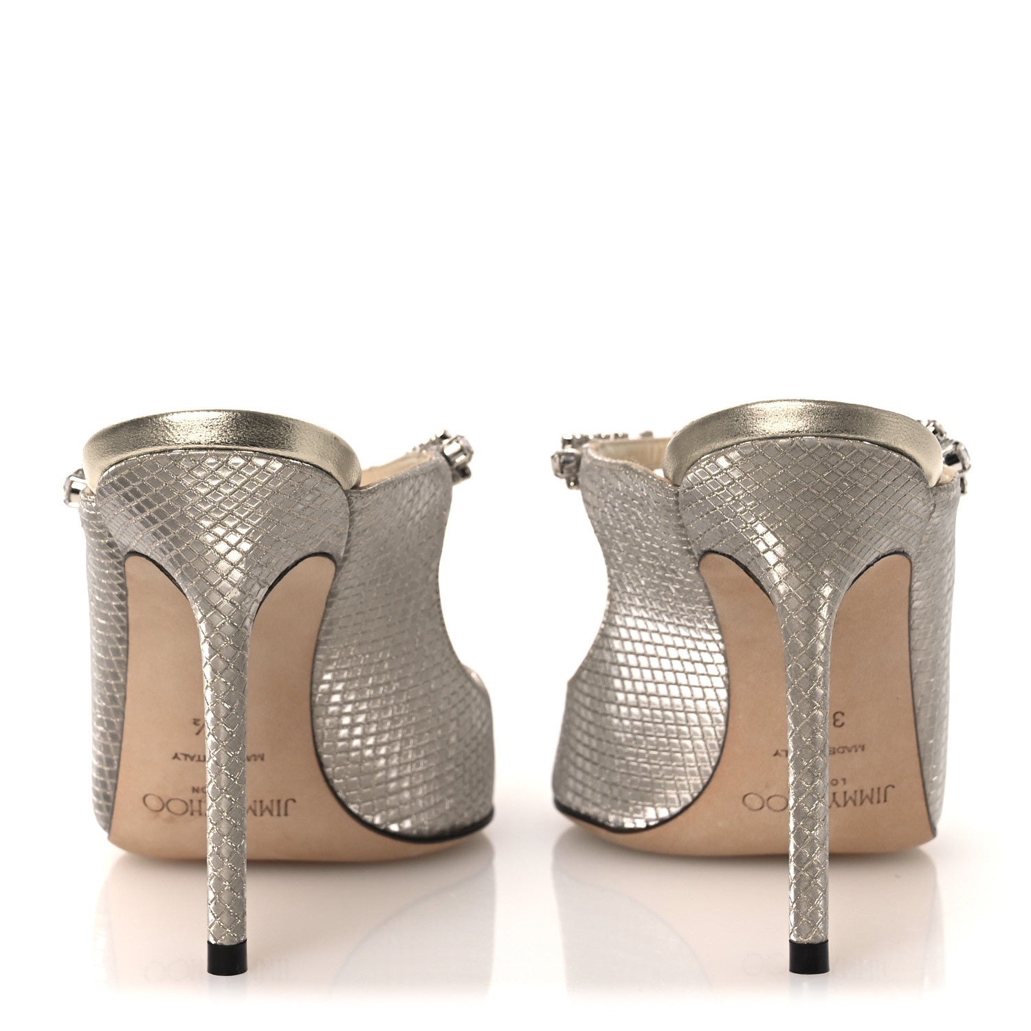 Jimmy Choo Diamond Glitter Fabric Crystal Bing 100 Pumps 37.5