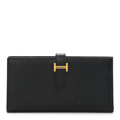 Hermes Epsom Bearn Gusset Wallet Black 1 of 8