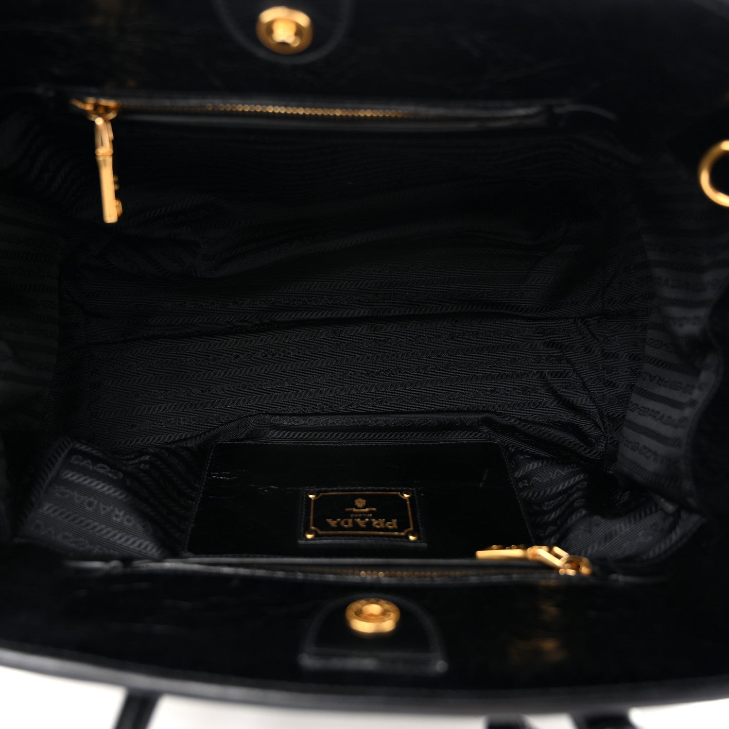 Prada Glossy Calfskin Phenix Shopping Tote Black 5 of 12