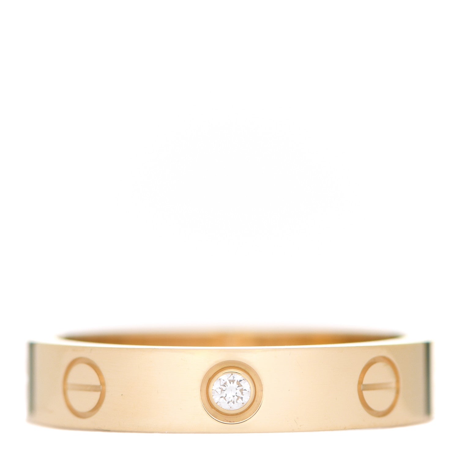 Cartier 18K Yellow Gold Diamond 4mm LOVE Wedding Band Ring 53 6.5 1 of 5