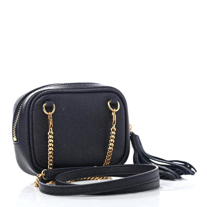 Saint Laurent Grain De Poudre Matelasse Monogram Baby Lou Camera Bag Deep Marine 2 of 4