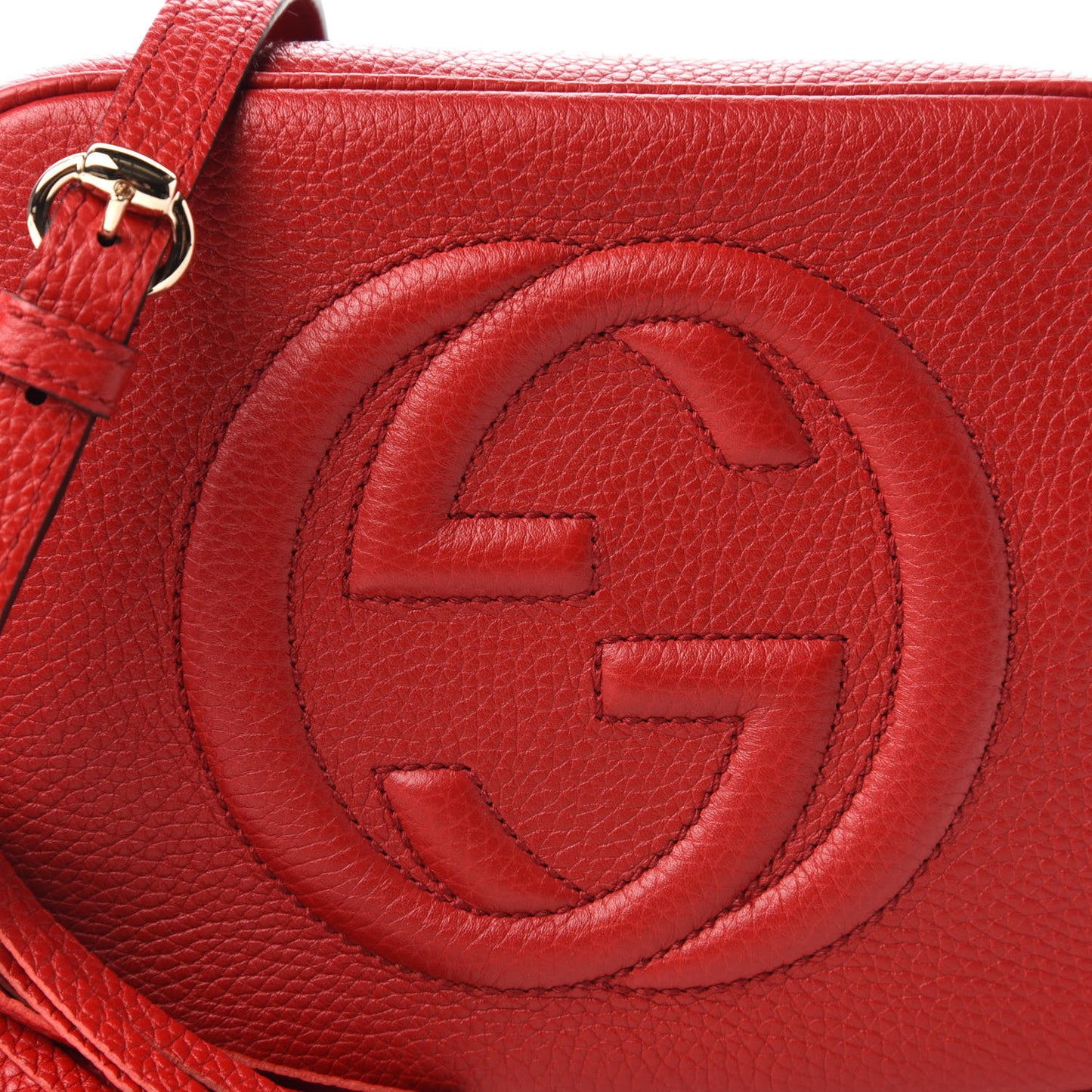 Pebbled Calfskin Small Soho Disco Bag Vibrant Red