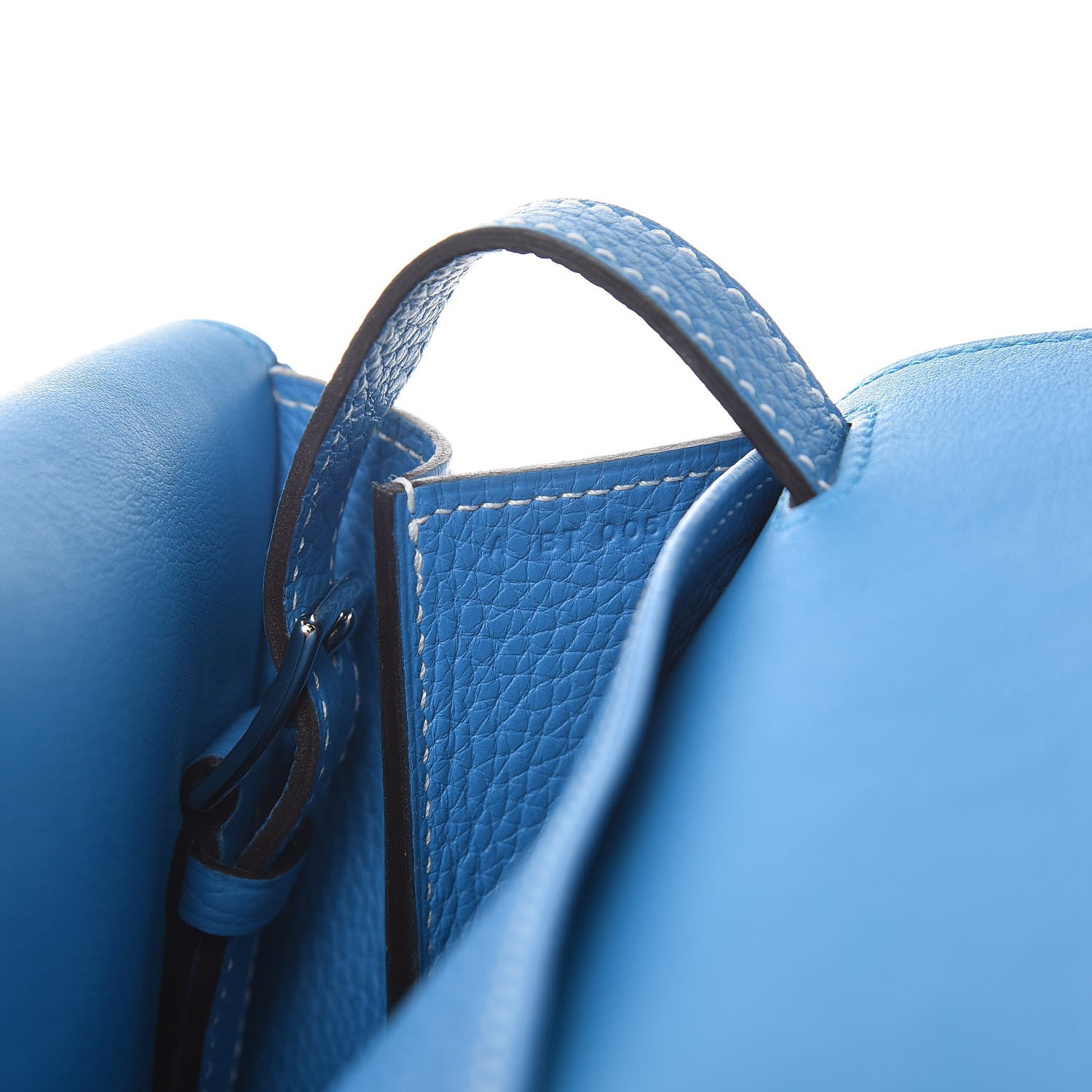Hermes Taurillon Clemence Halzan 31 GM Bleu Zanzibar 10 of 11