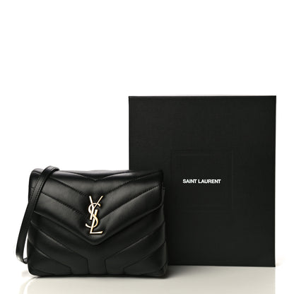 Saint Laurent Calfskin Y Quilted Monogram Toy Loulou Crossbody Bag Black 11 of 11