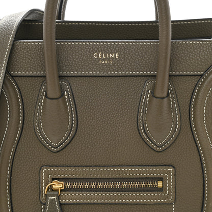 Celine Drummed Calfskin Nano Luggage Souris 8 of 9