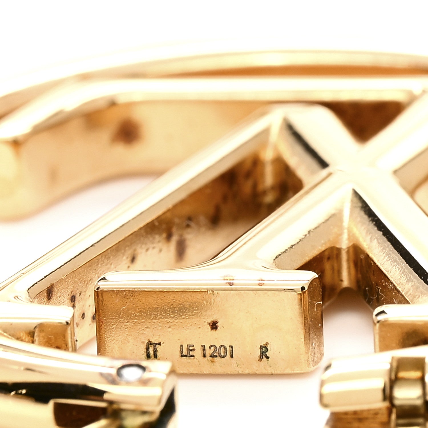 Louis Vuitton Metal Louise Hoop Earrings Gold 4 of 5