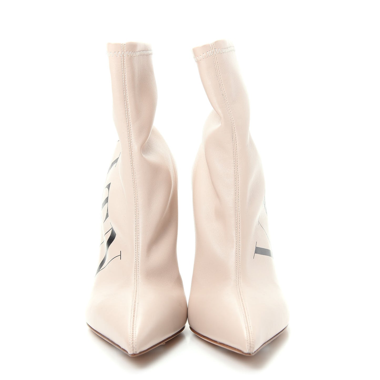 Eco Leather VLTN 100mm Sock Booties 37 Dust Pink Black