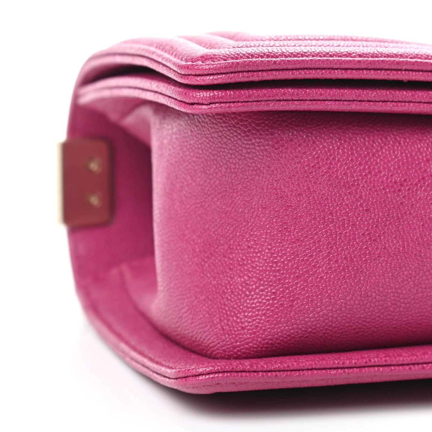 Caviar Quilted Small Boy Flap Fuchsia