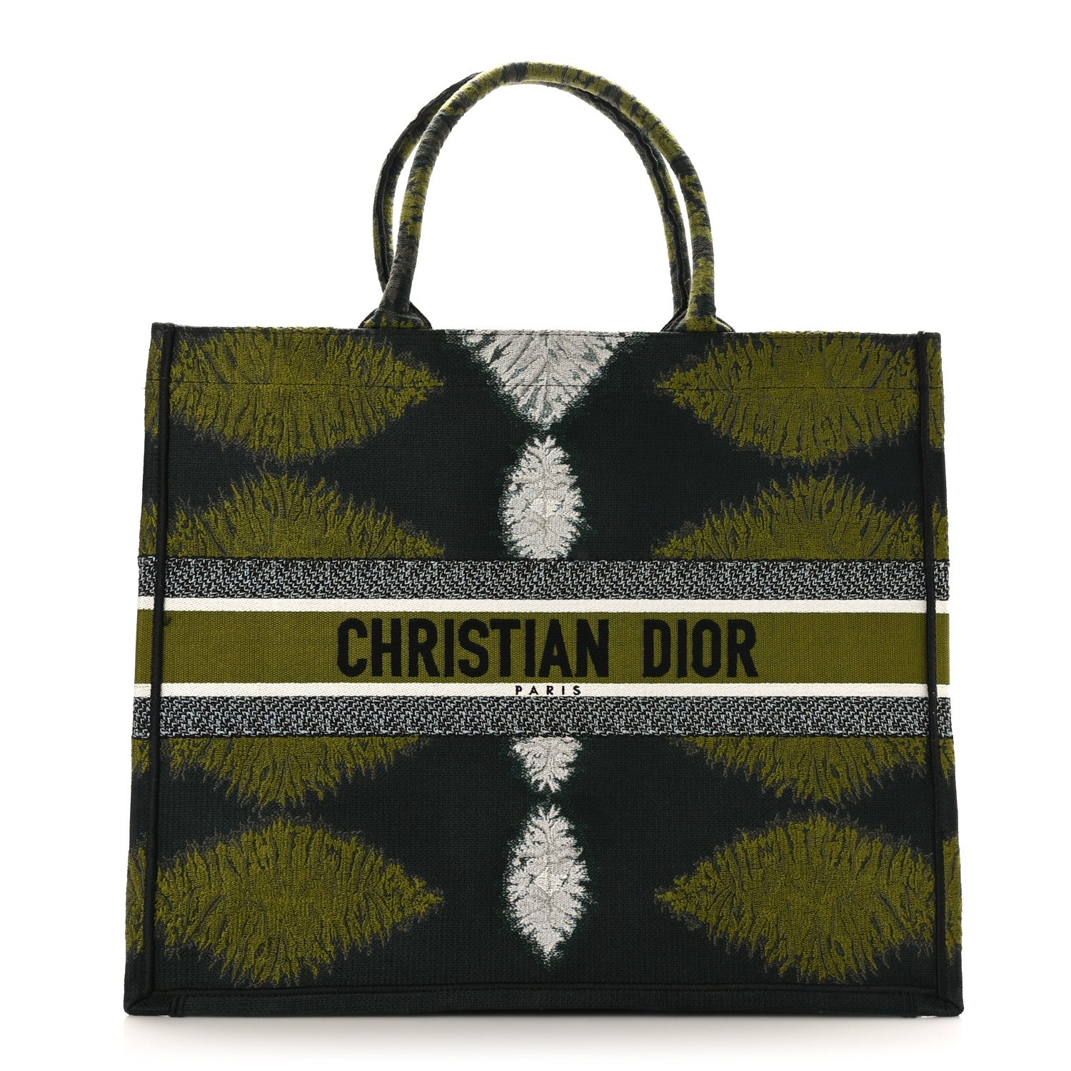 Christian Dior Canvas Large Tie And Dior Book Tote Green Multicolor 1 of 9