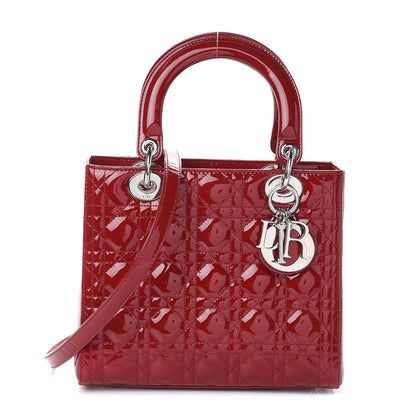 Christian Dior Patent Cannage Medium Lady Dior Red 1 of 7