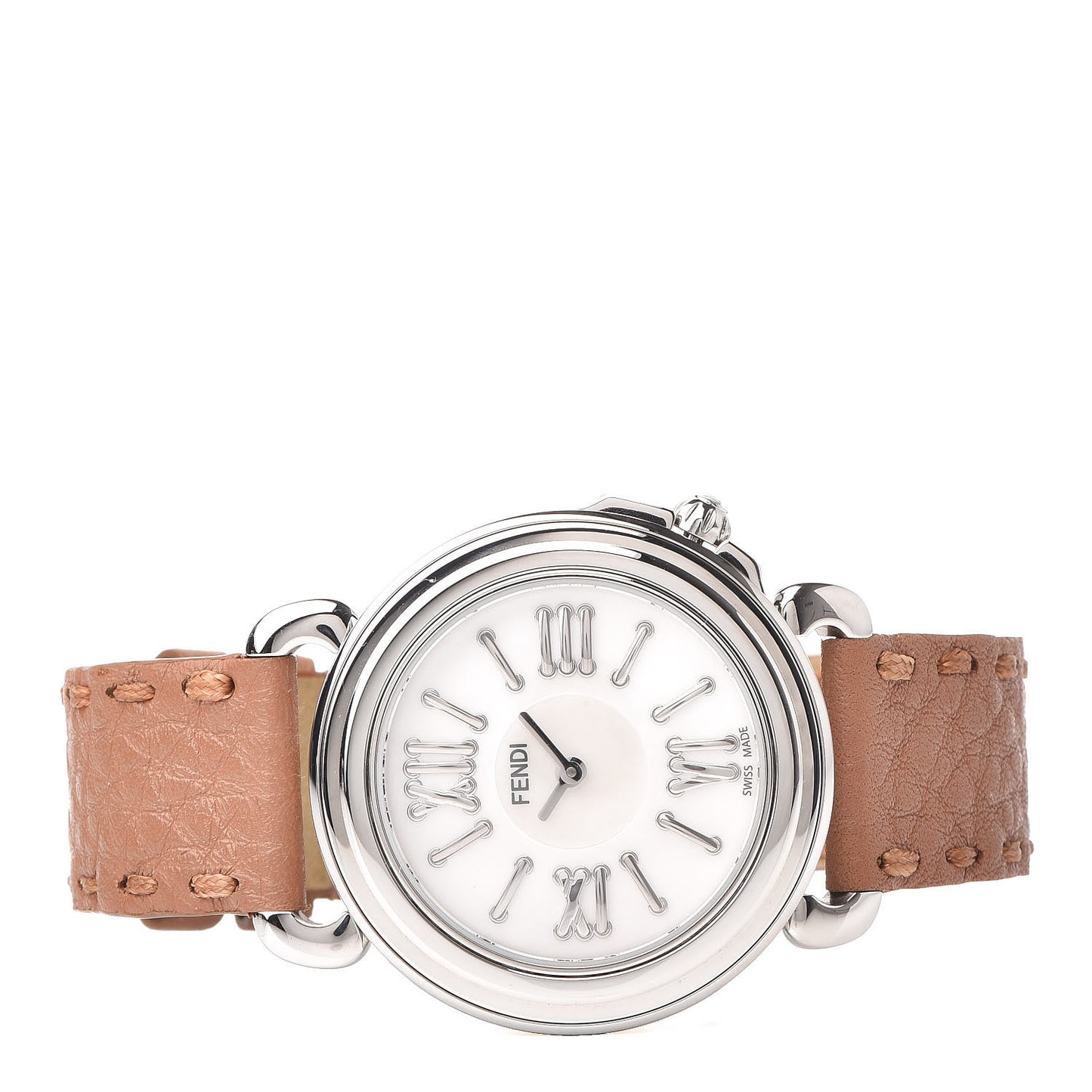 Stainless Steel Calfskin Mother of Pearl 37mm Selleria Quartz Watch Pink