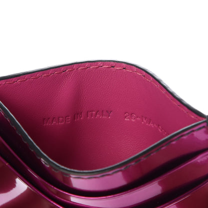 Christian Dior Metallic Calfskin D-Fence Card Holder Fuchsia 6 of 6