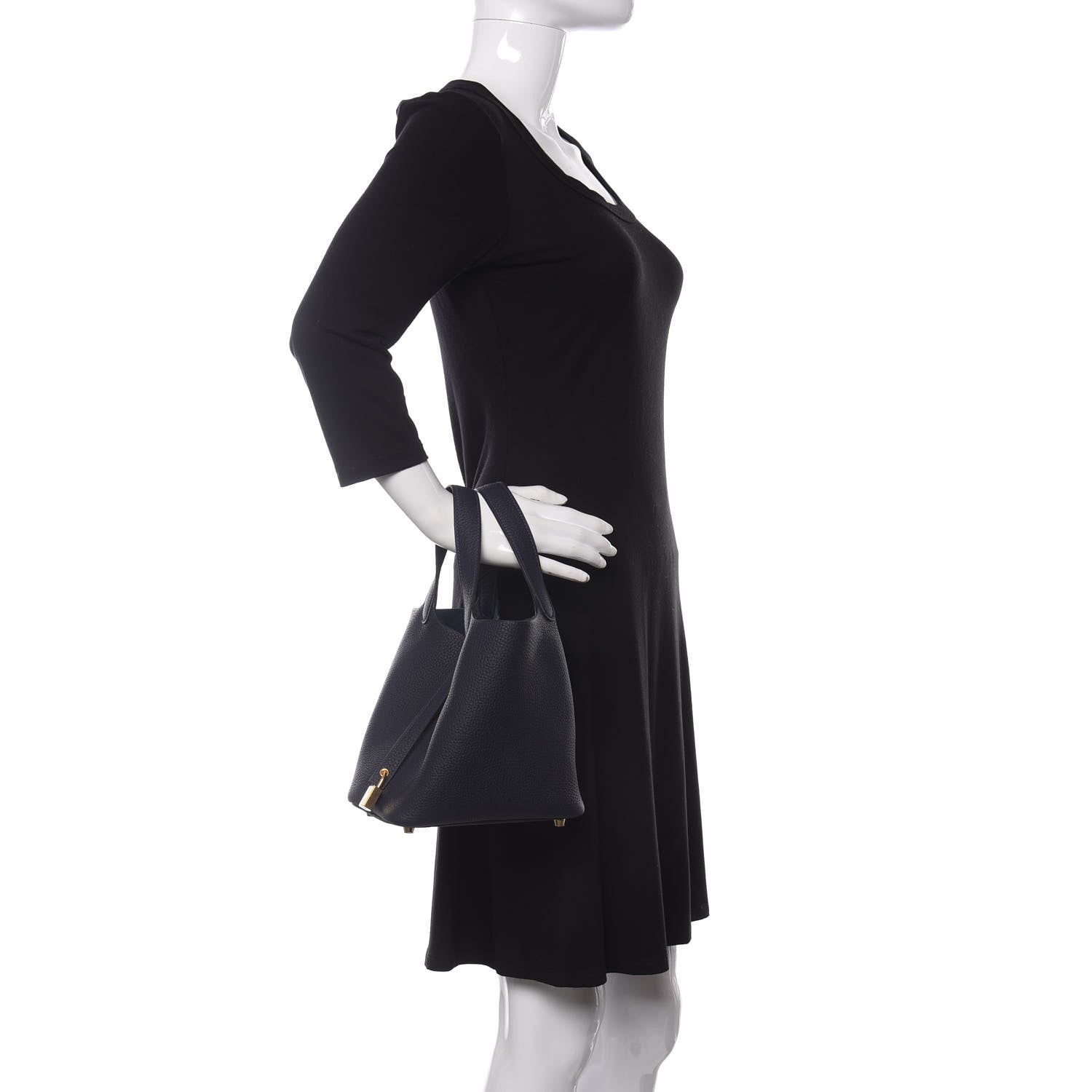 Hermes Taurillon Clemence Picotin Lock 18 PM Bleu Nuit 2 of 11
