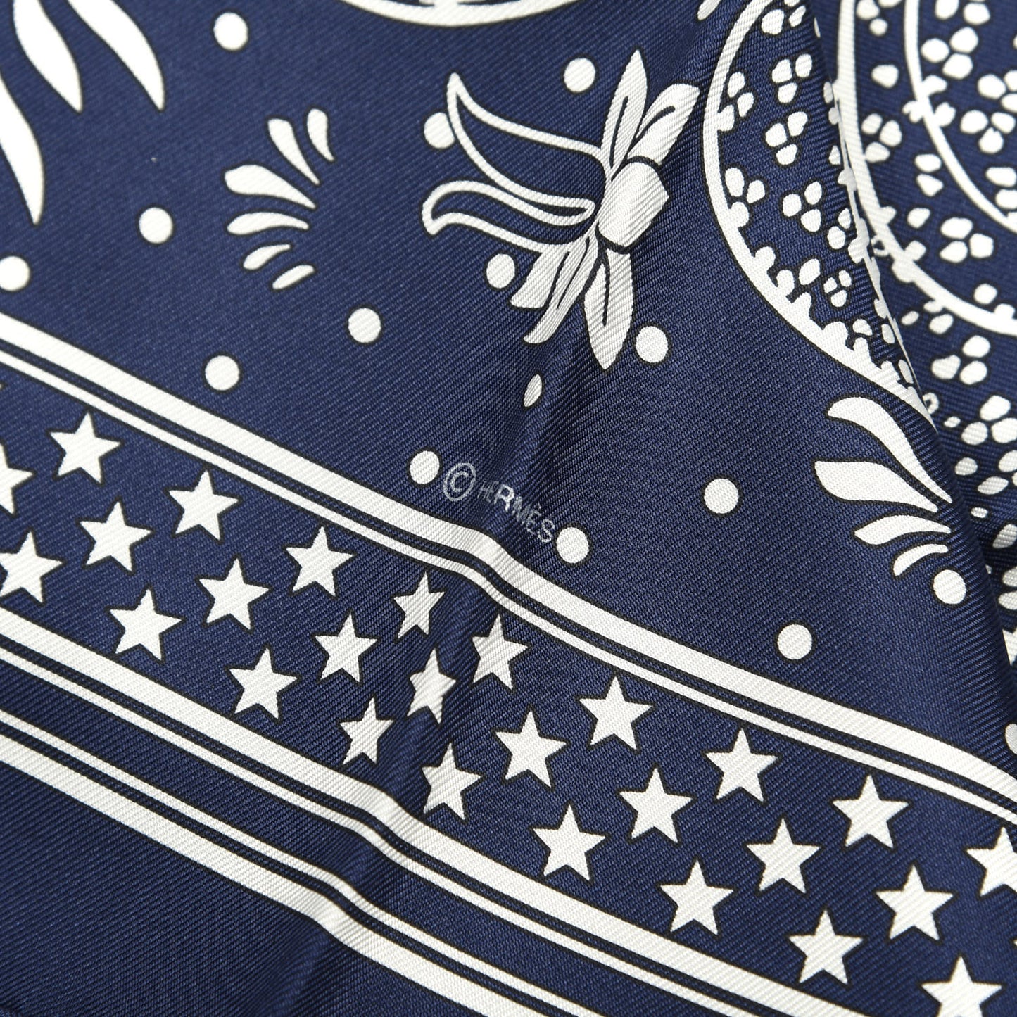 Silk Les Leopards Bandana Scarf 55 Marine White