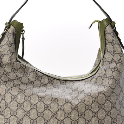 Gucci GG Supreme Monogram Margaux Calfskin Medium Nice Hobo Beige Ebony Green 10 of 10