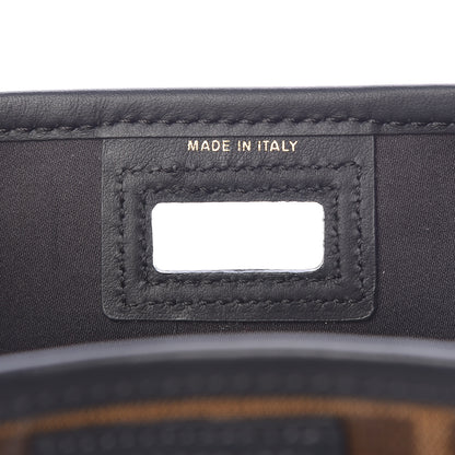 Fendi Glazed Fabric Vitello Century FF 1974 Stamp Patch Mini Peekaboo Defender Cover Mogano Panna Black 6 of 9