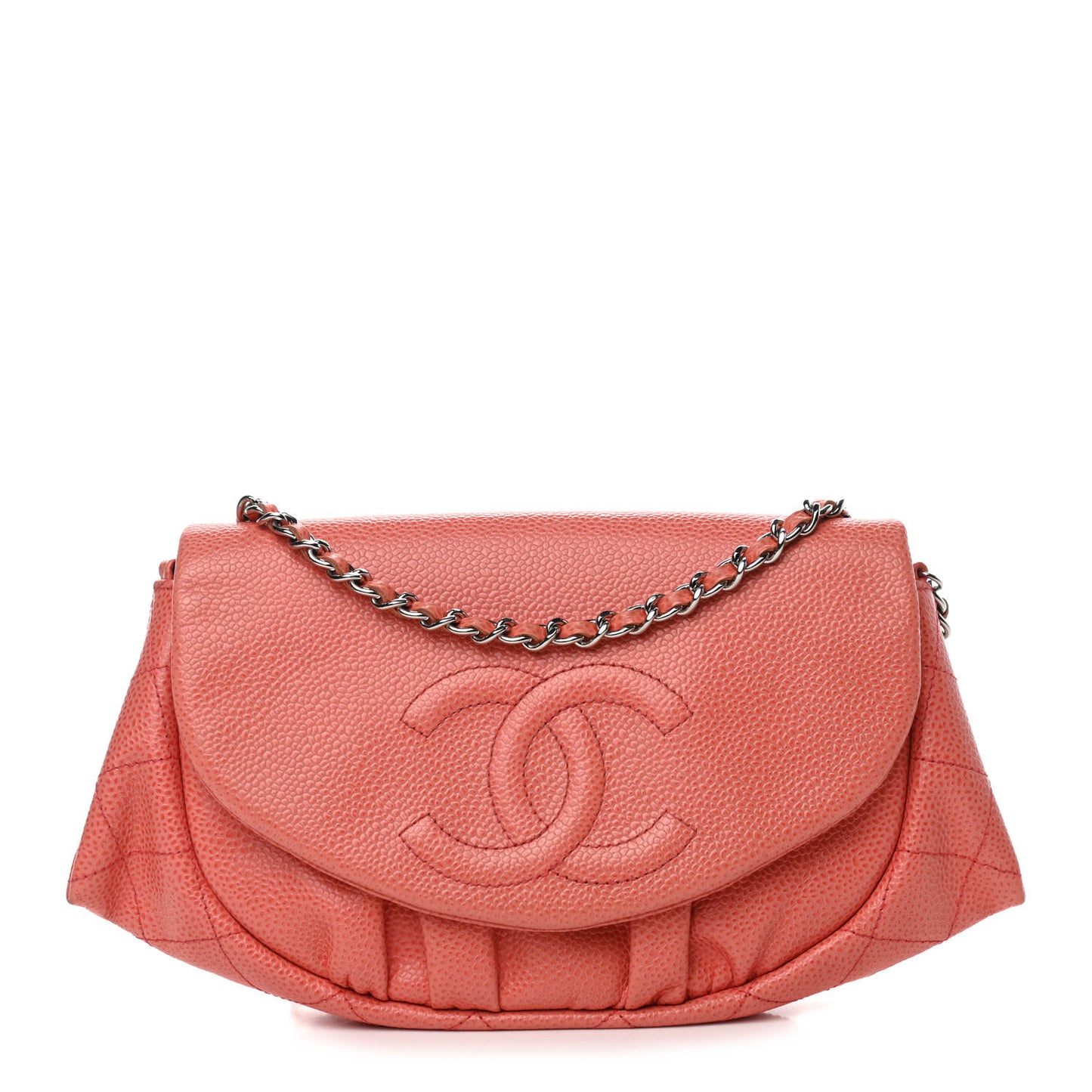 Caviar Half Moon Wallet On Chain WOC Coral