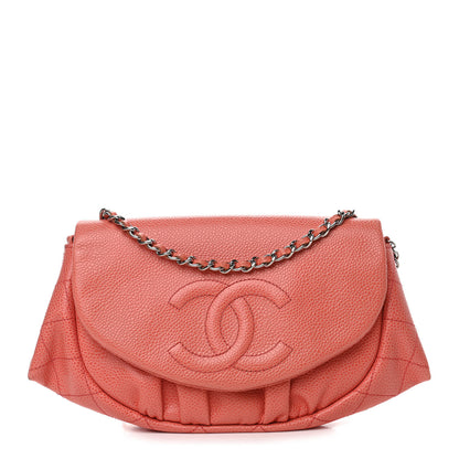 Chanel Caviar Half Moon Wallet On Chain WOC Coral 1 of 11