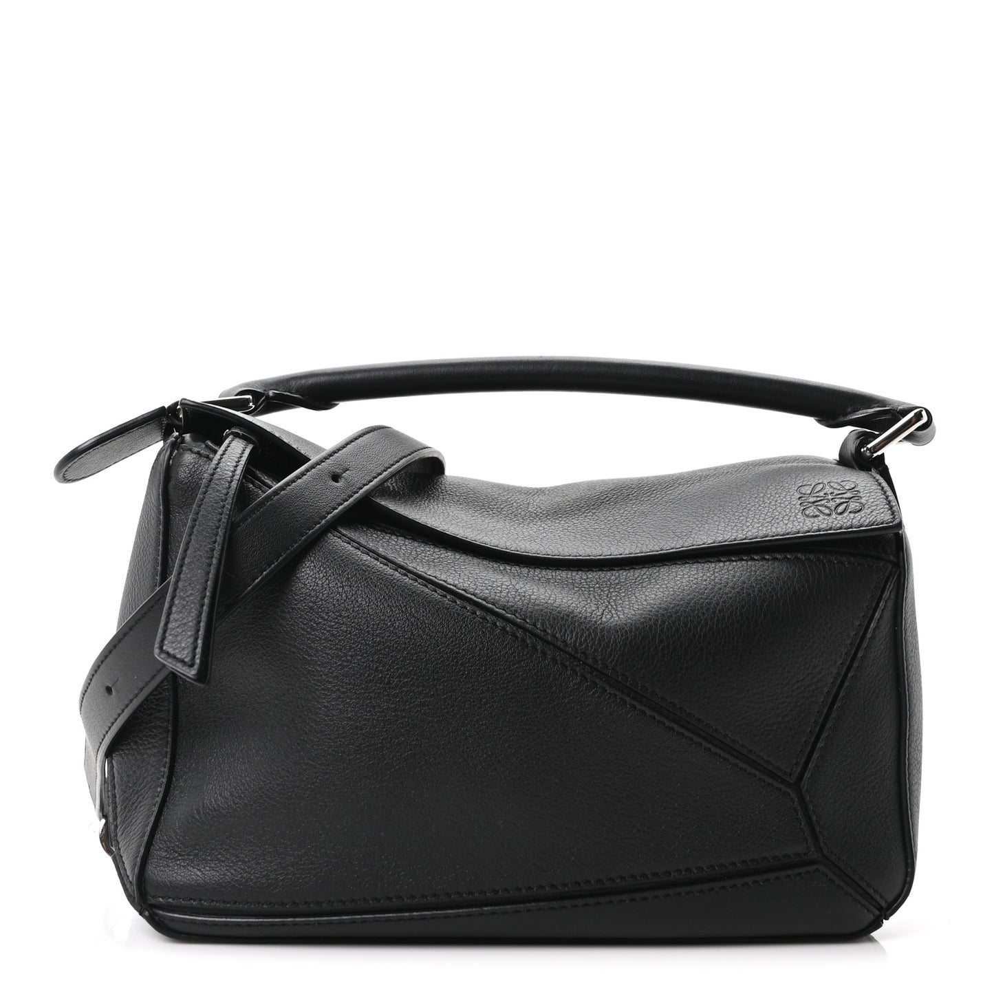 Calfskin Small Puzzle Bag Black