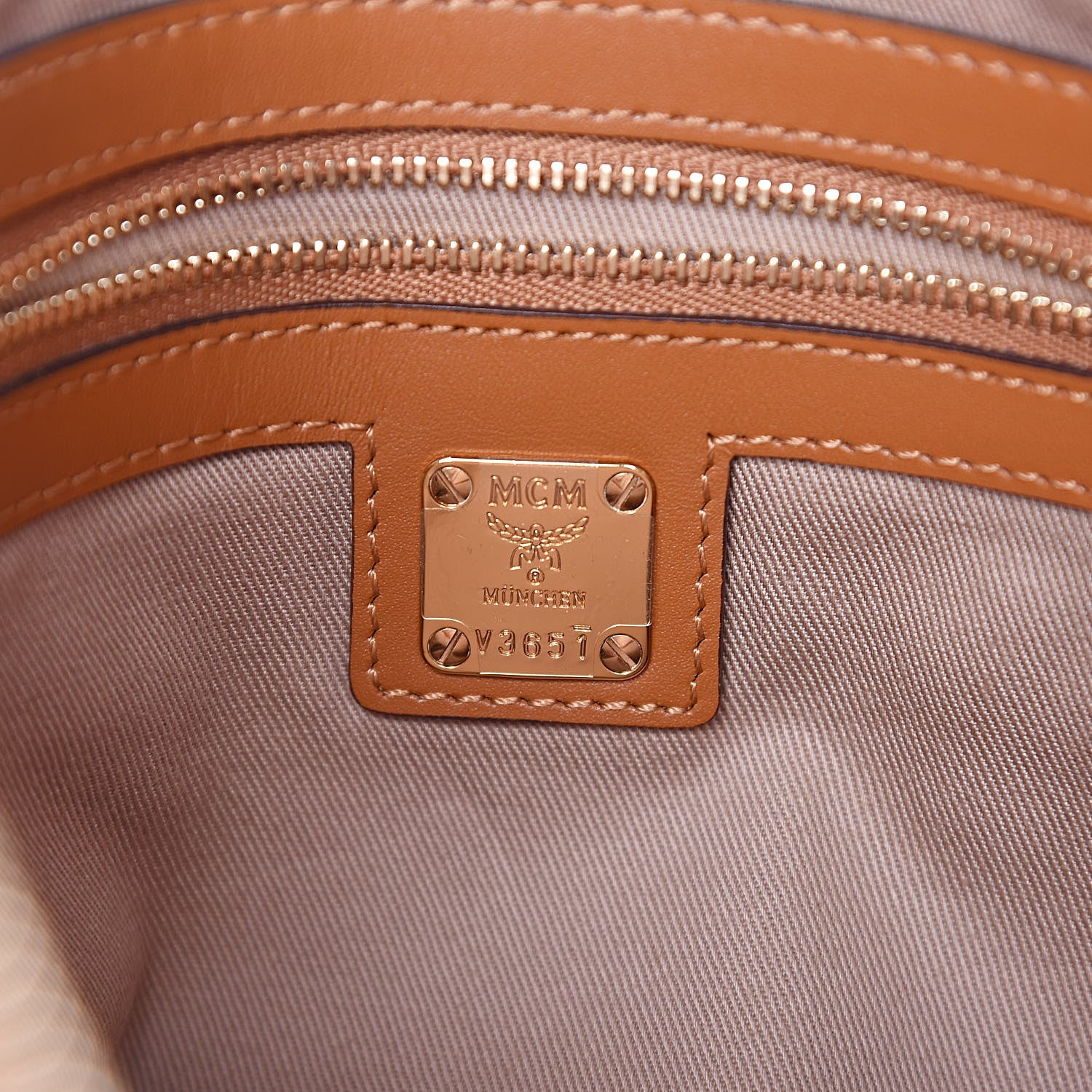 MCM Visetos Medium Crossbody Pouch Cognac 7 of 14