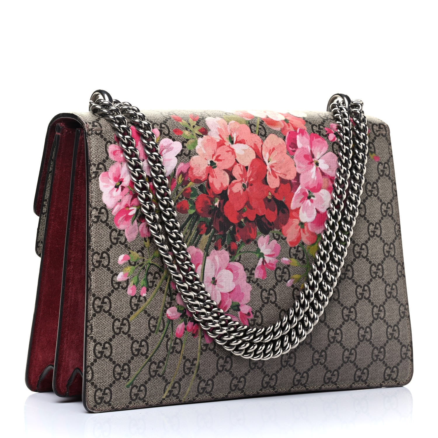 Gucci GG Supreme Monogram Blooms Medium Dionysus Shoulder Bag Beige Multicolor Dry Rose 3 of 8