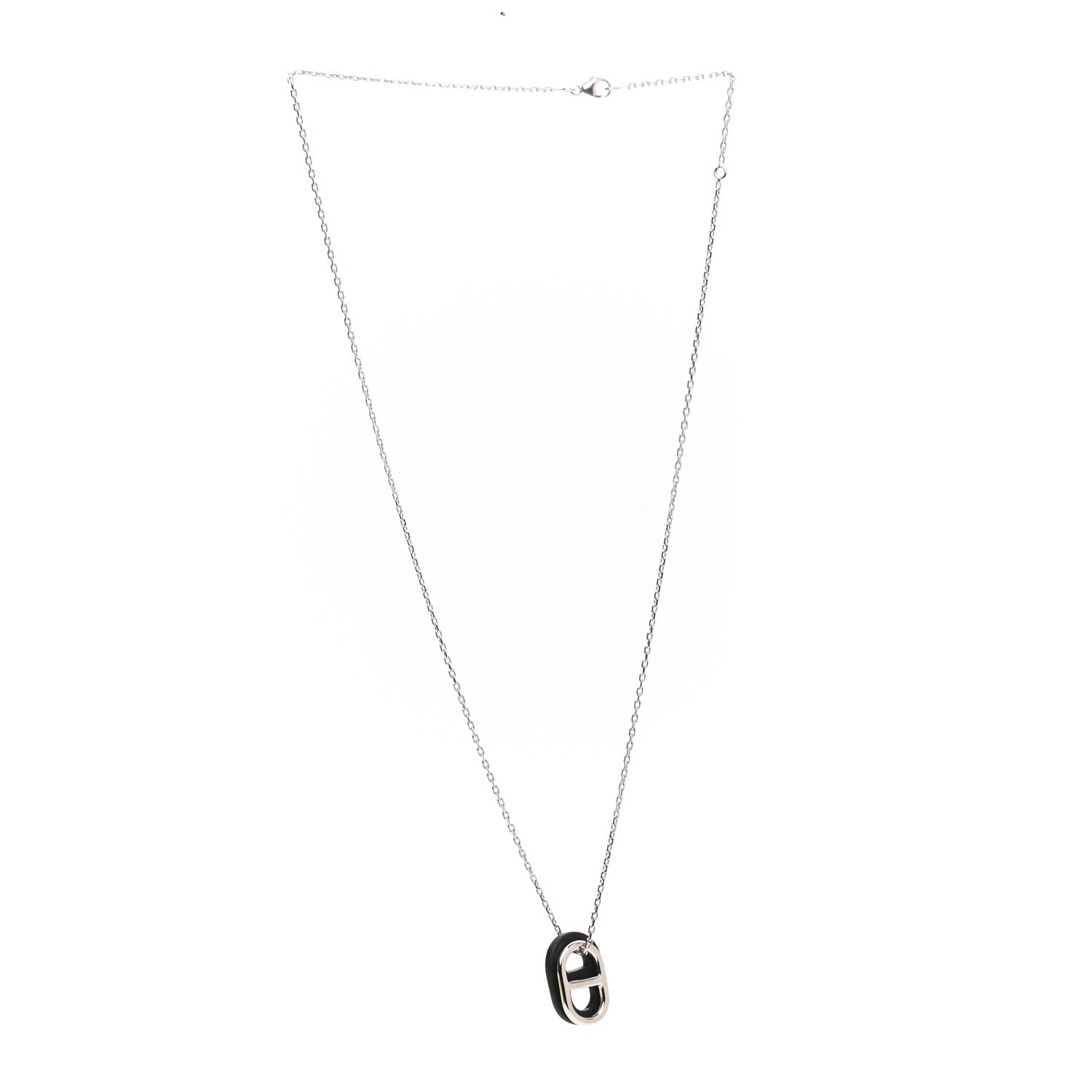 Hermes Swift O'Maillon Pendant Necklace Black 3 of 6