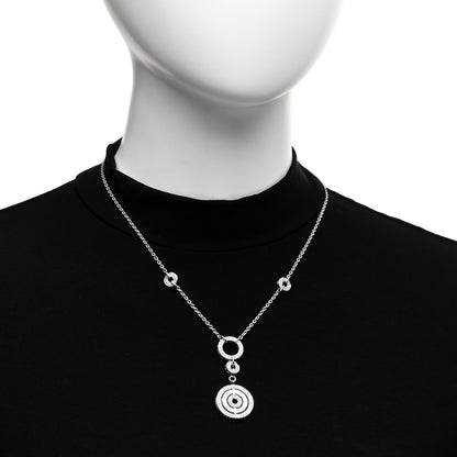 Bulgari 18K White Gold Diamond Pave Astrale Cerchi Pendant Necklace 2 of 5