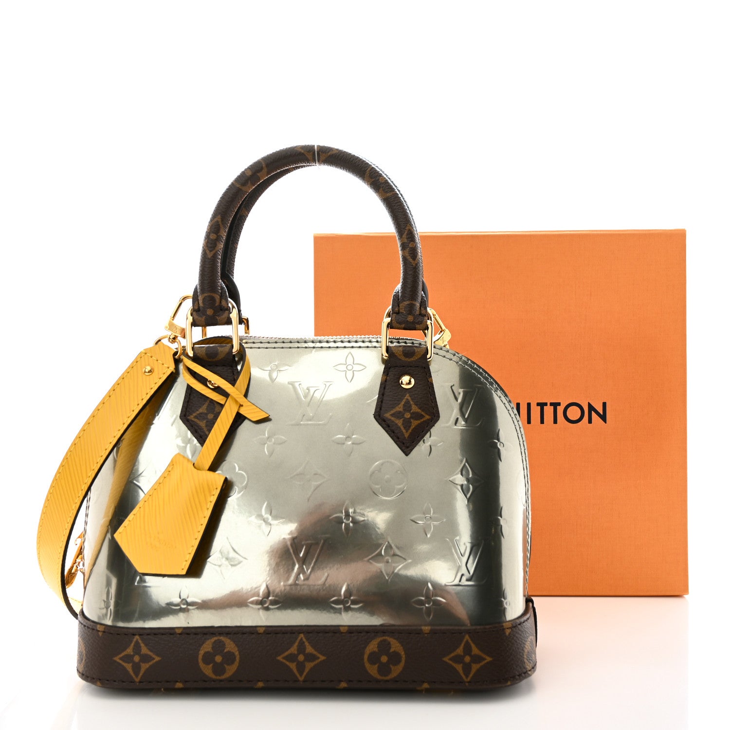 Louis Vuitton Vernis Epi Monogram Alma BB Bitume Metallise 10 of 10