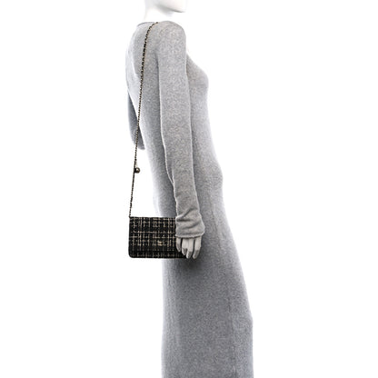 Chanel Tweed Wallet On Chain WOC Black 2 of 11