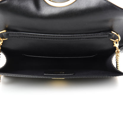 Fendi Vitello Liberty F is Fendi Bi-Color FF 1974 Embossed Envelope Belt Bag Maya Black 5 of 12