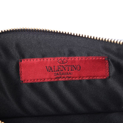 Valentino Garavani Vitello Large Rockstud Zip Pouch Black 6 of 8