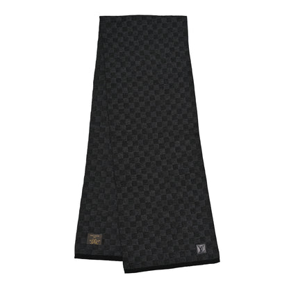 Louis Vuitton Wool Petit Damier Graphite Scarf Black 2 of 3