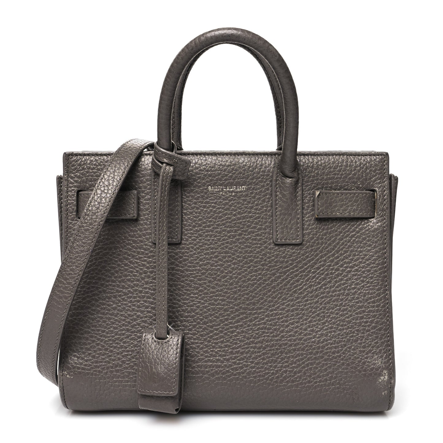Grained Calfskin Nano Sac De Jour Fog