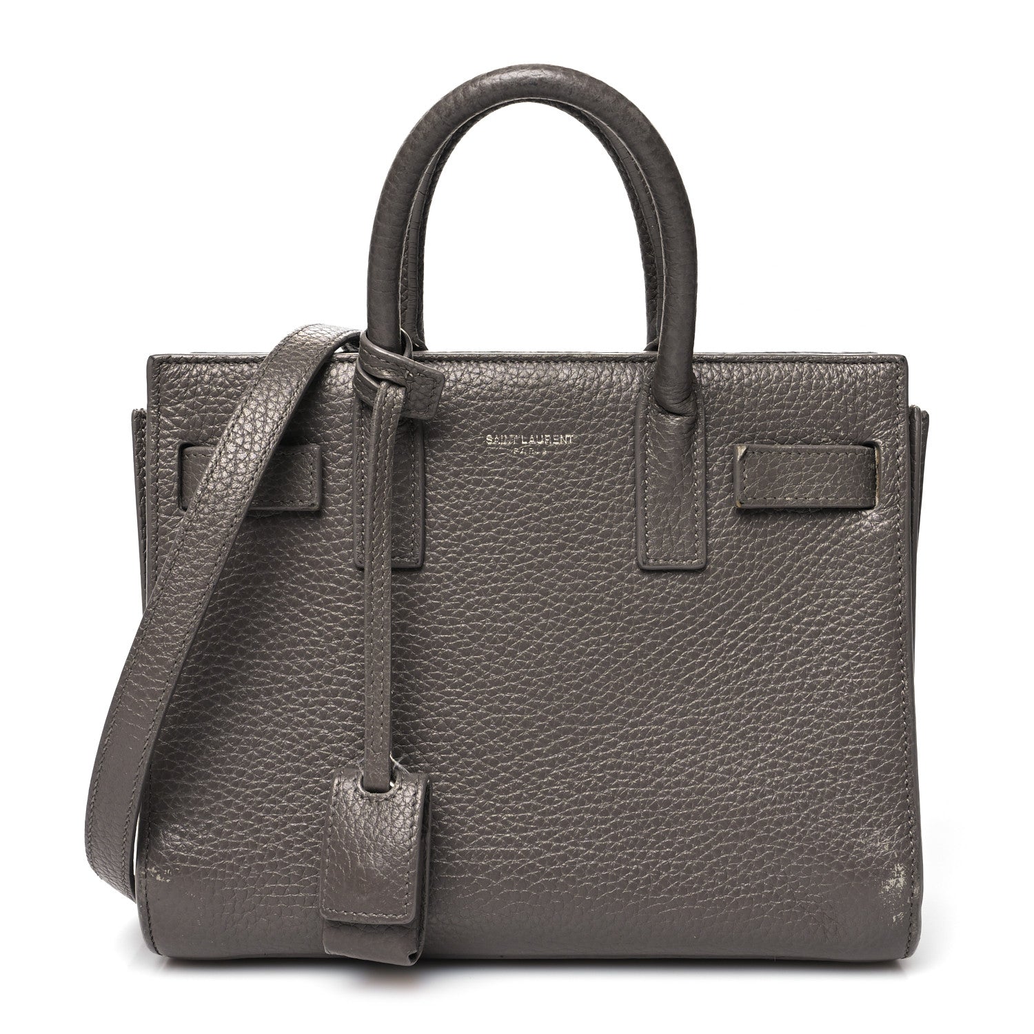 Saint Laurent Grained Calfskin Nano Sac De Jour Fog 1 of 17