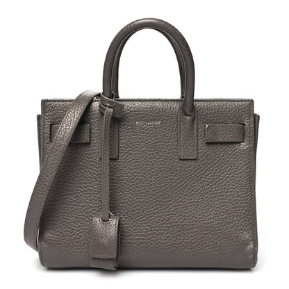 Saint Laurent Grained Calfskin Nano Sac De Jour Fog 1 of 17