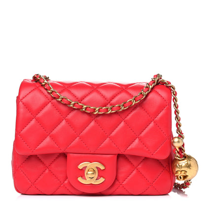 Chanel Lambskin Quilted Mini Pearl Crush Flap Red 1 of 4