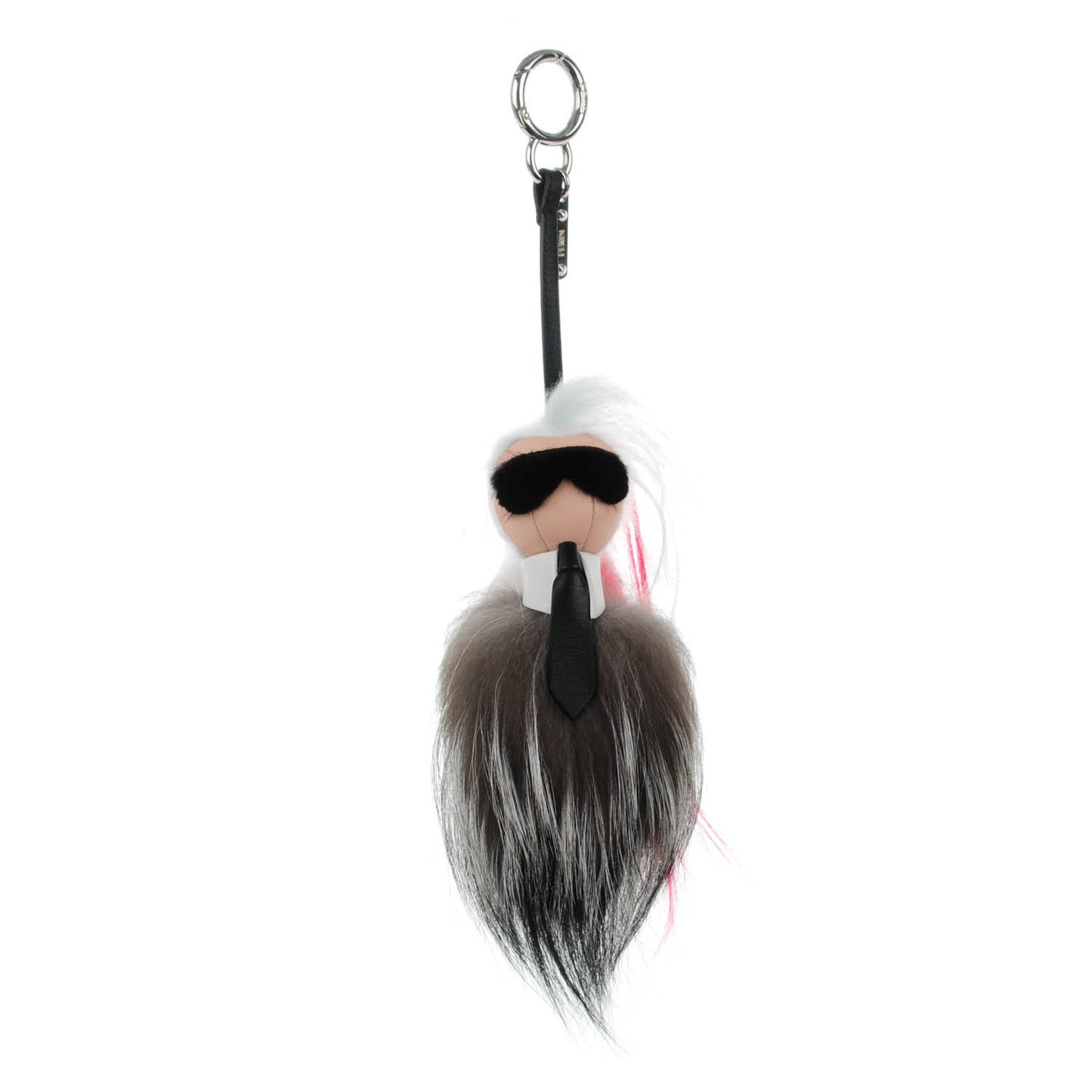 Mink Fox Goat Fur Mini Karlito Bag Charm Pink