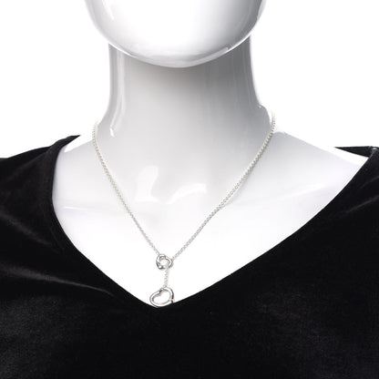 Tiffany Sterling Silver Elsa Peretti Open Heart Lariat Necklace 2 of 6