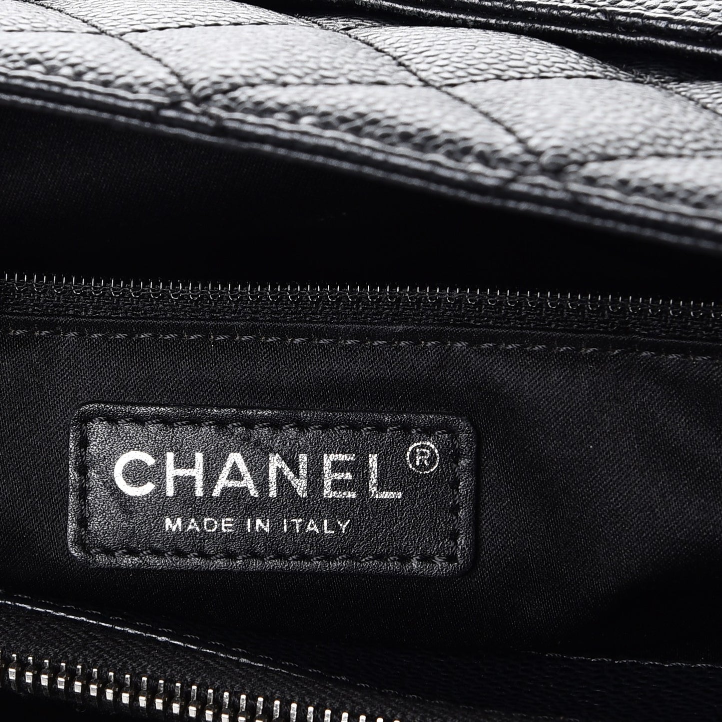 Caviar Quilted Grand Shopping Tote GST Black