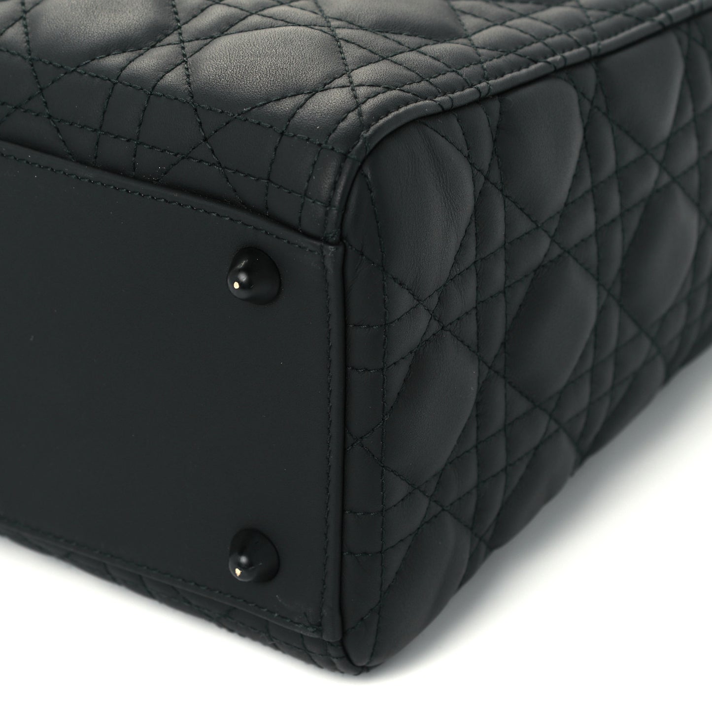 Ultra Matte Calfskin Cannage Large Lady Dior Black