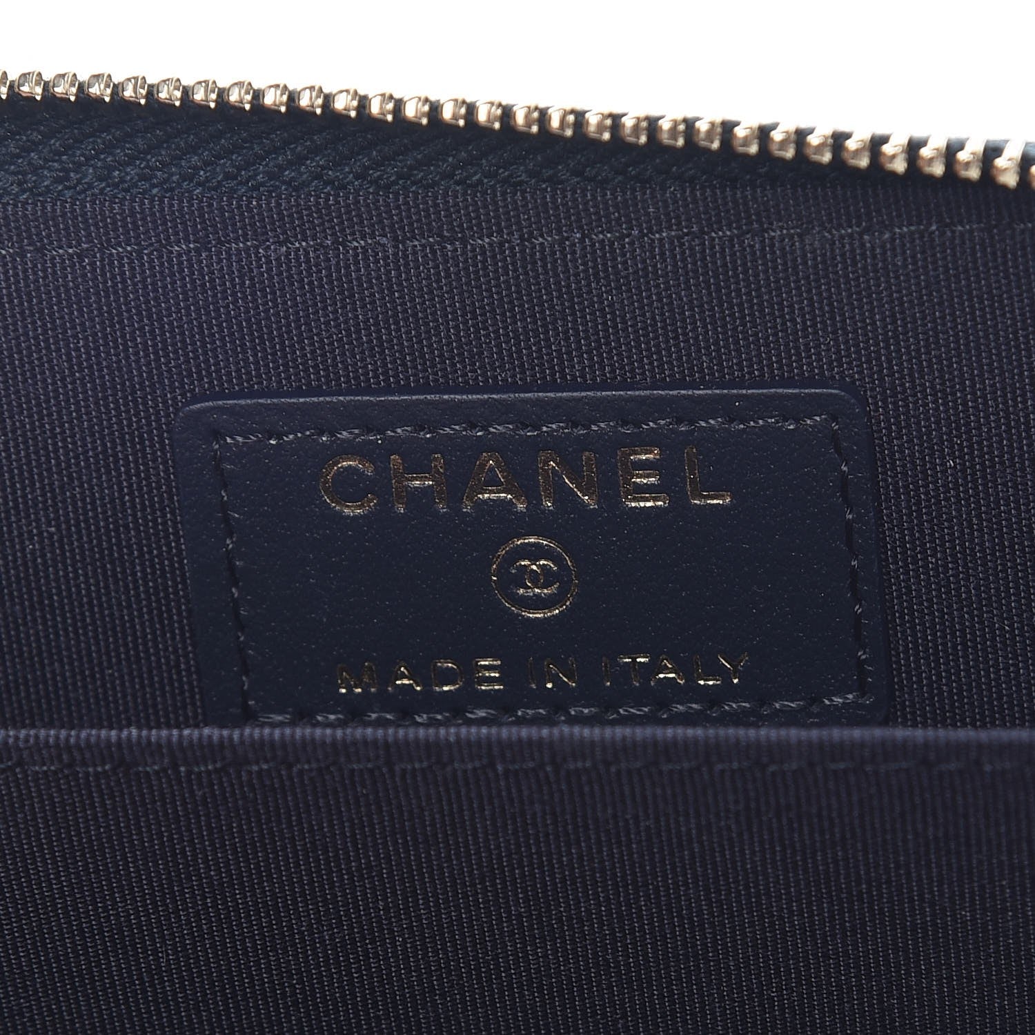 Chanel Calfskin Camellia Embossed Zip Coin Purse Navy 6 of 7