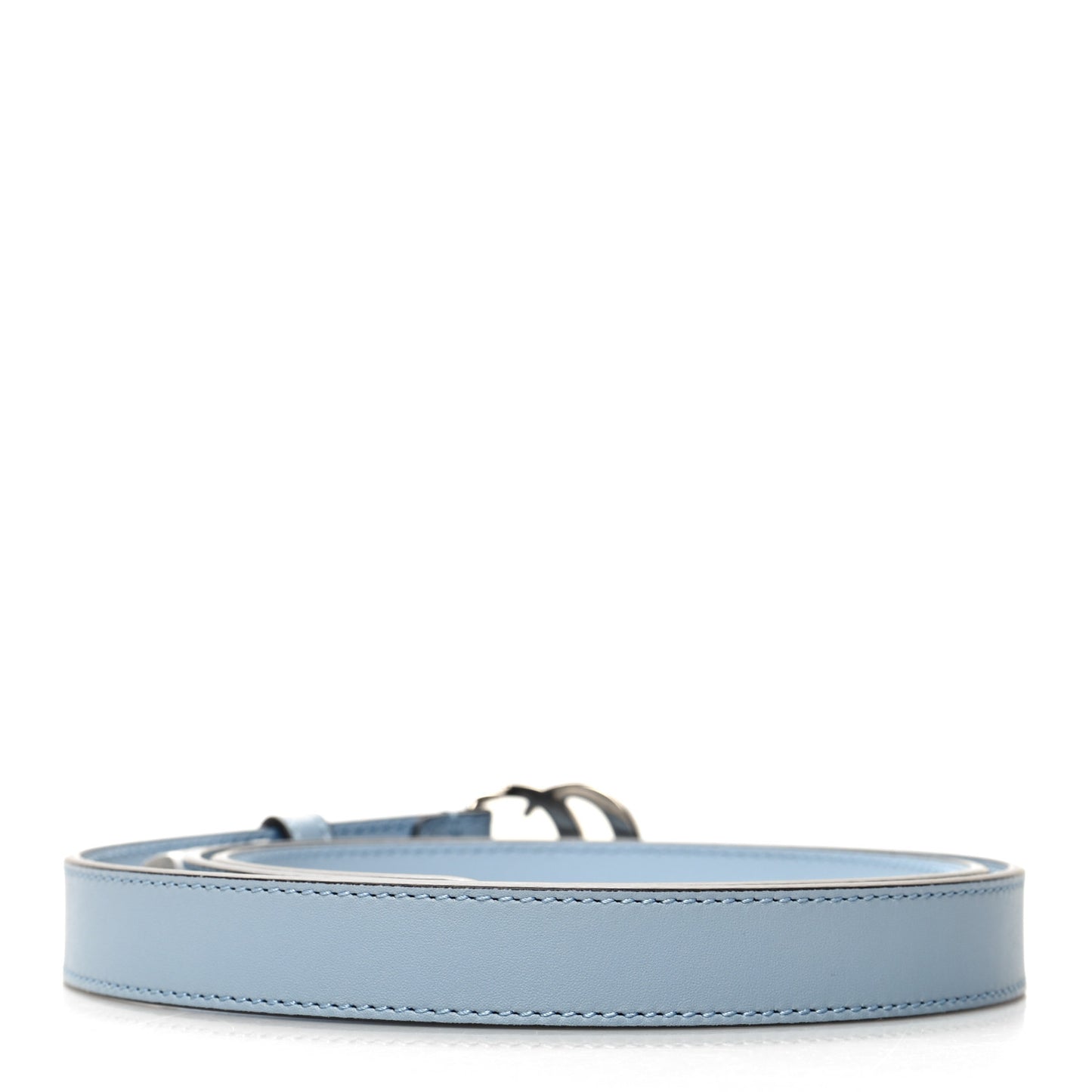 Moon Calfskin Palladium Double G 20mm Belt 95 38 Porcelain Light Blue