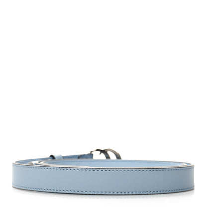 Gucci Moon Calfskin Palladium Double G 20mm Belt 95 38 Porcelain Light Blue 2 of 7